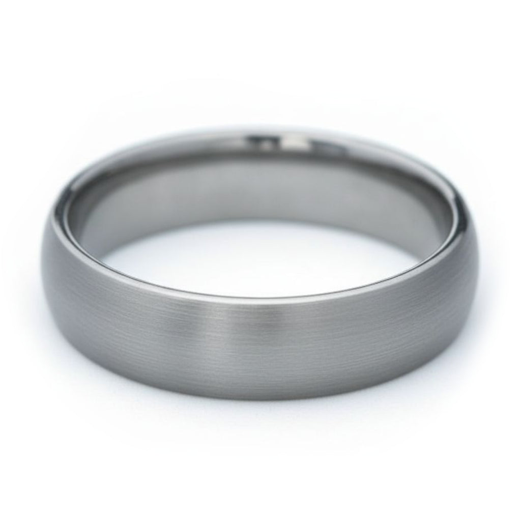 Tungsten wedding ring on a white background